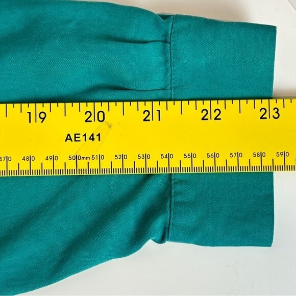 J. Jill Turquoise Silk Long Sleeve V-Neck Top S - Picture 8 of 8